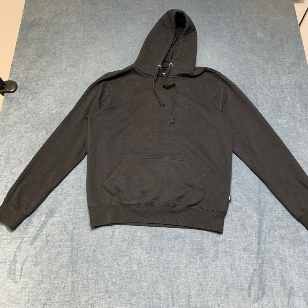 RSQ Hoodie Mens Small Black Fleece Lined Kangaroo Pockets Drawstring Winter Warm